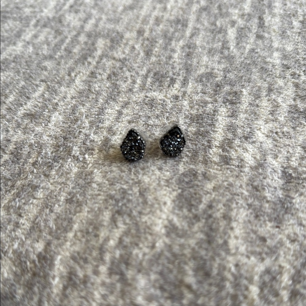 Kendra Scott Black Glitter Stud Earrings